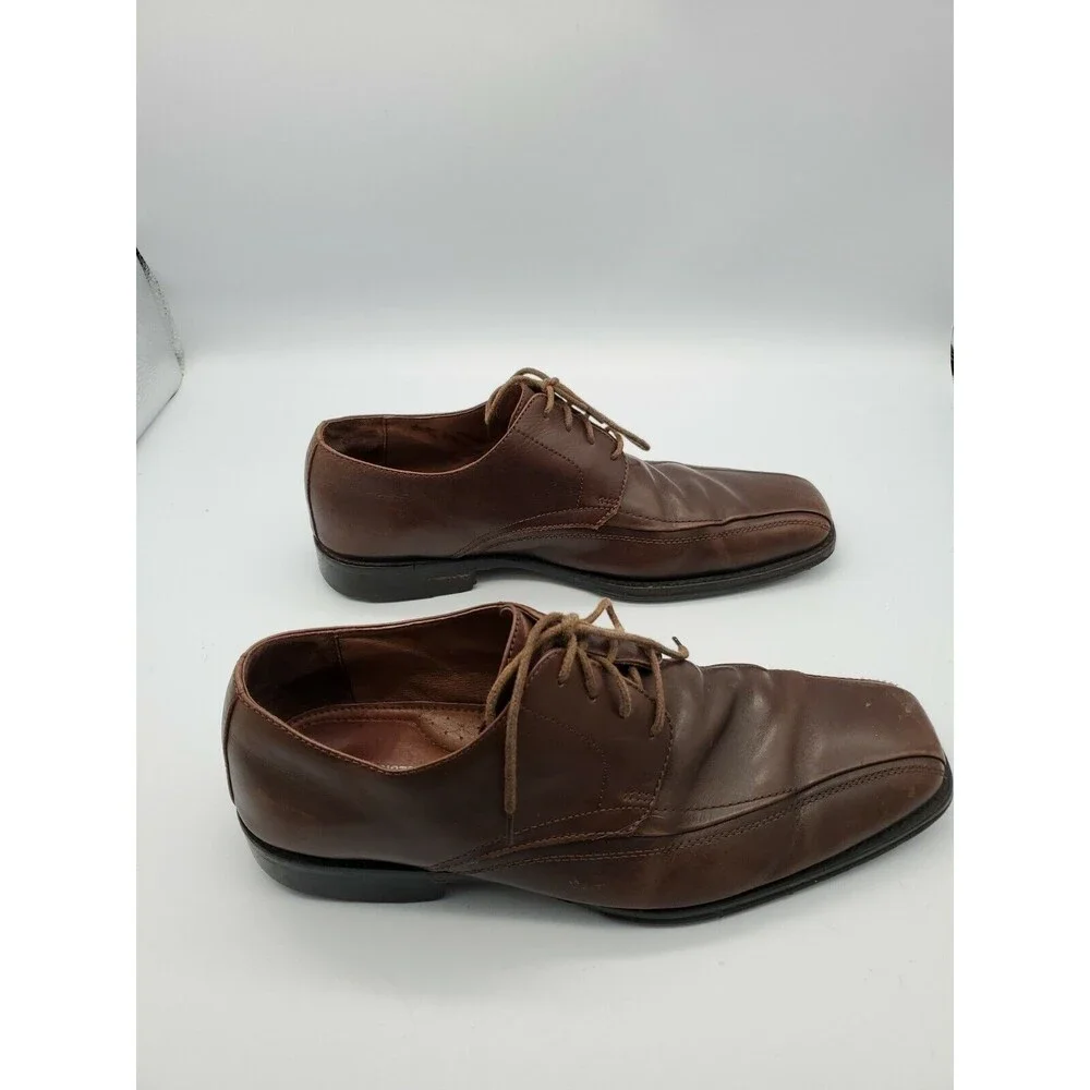 JOHNSTON & MURPHY Men's Shoes Bicycle Toe Oxfords Sz 9.5 M Brown Leather